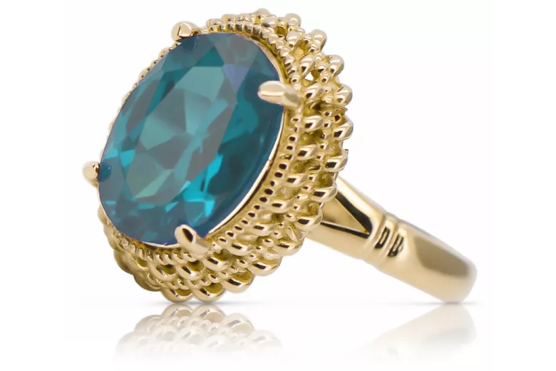  Ακβαμαρίνη Κίτρινος χρυσός 14 καρατίων Vintage Jewlery vrc068y